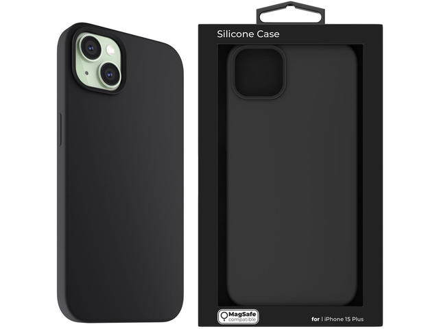 Калъфи Next One Silicone Case for iPhone 15 Plus MagSafe compatible - Black