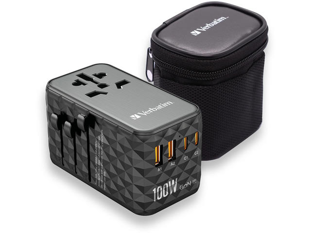 Зарядни устройства Verbatim UTA-06 GaN III Universal Travel Adapter