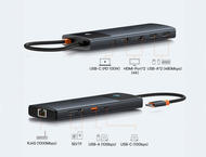 USB Хъб Baseus USB-C Metal Gleam Series II 10-in-1 хъб
