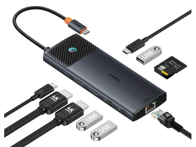 USB Хъб Baseus USB-C Metal Gleam Series II 10-in-1 хъб