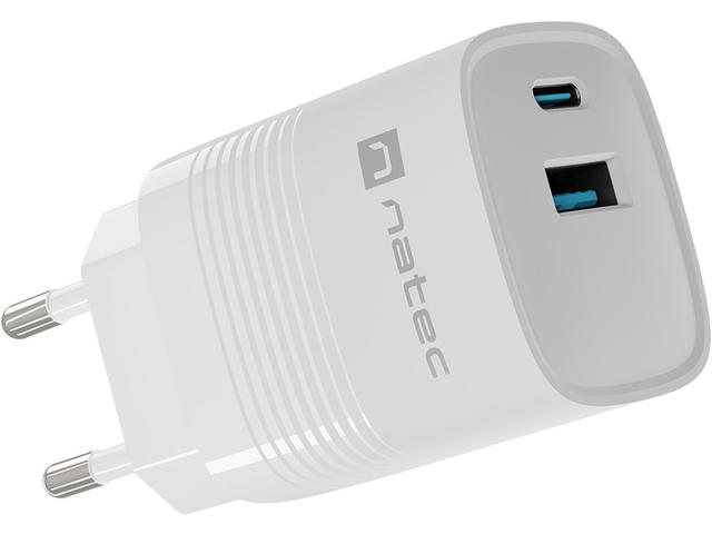 Зарядни устройства Natec Ribera Gan 30W, White