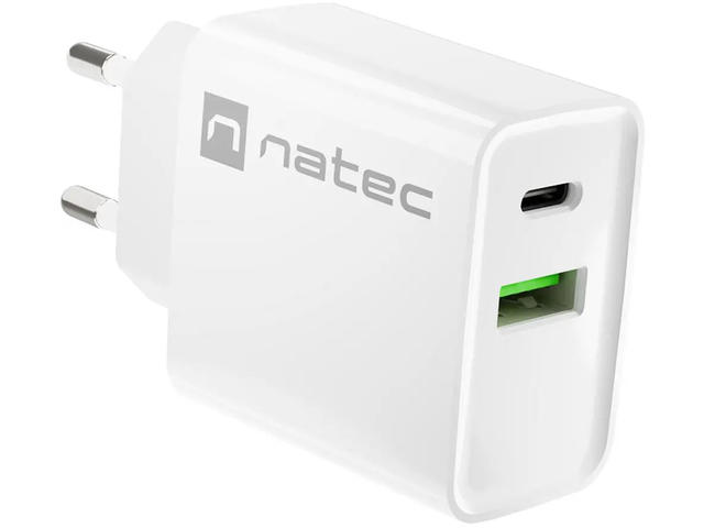 Зарядни устройства Natec Ribera Gan 20W, White