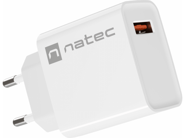 Зарядни устройства Natec Ribera Gan 18W, White