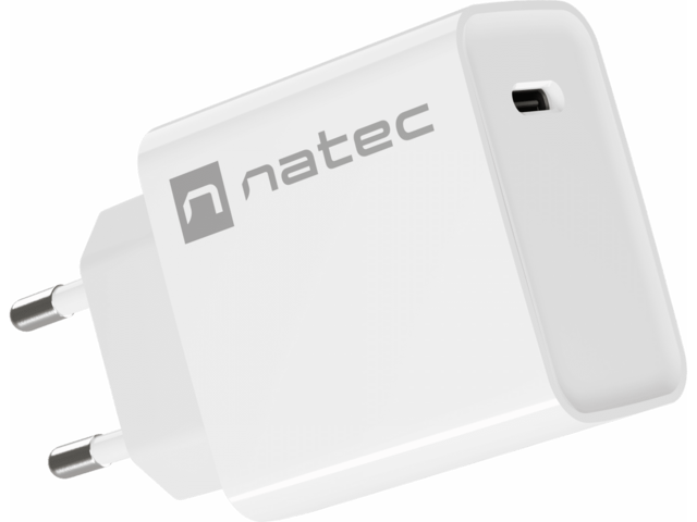 Зарядни устройства Natec Ribera USB-C 18W, White