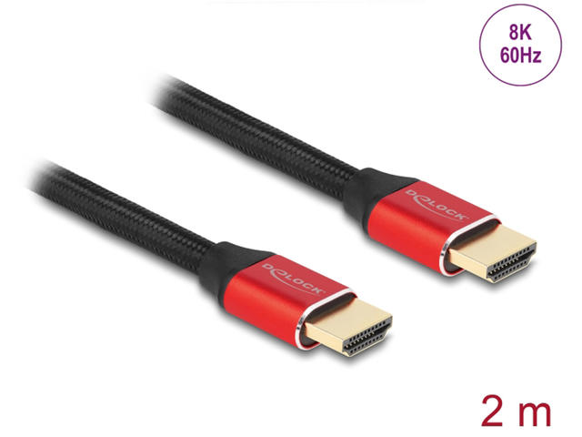 Кабели и Адаптери Delock HDMI кабел червен 2 метра