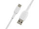 Кабели и Адаптери Belkin BoostCharge Braided USB-C към USB-A Cable, 2 метра, бял