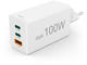Зарядни устройства Hama, GaN, мини зарядно устройство, PD, 100 W, бяло