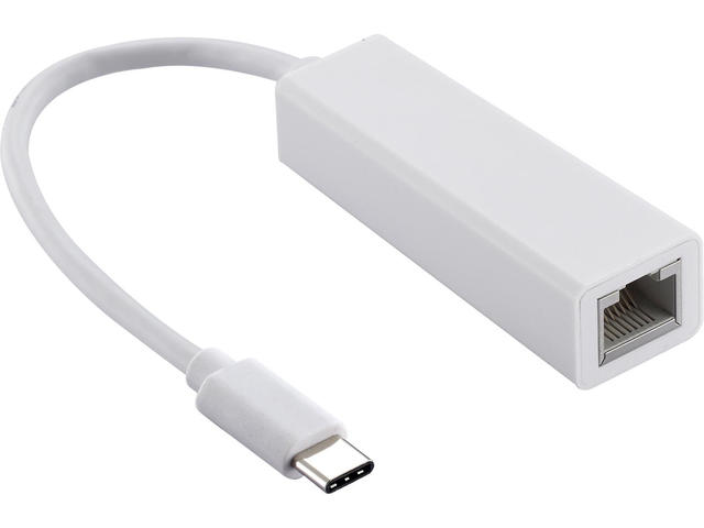 Кабели и Адаптери Мрежови адаптер Estillo 10/100 Mbps, USB-C 2.0 към RJ45, Бял