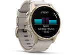 Смарт часовници Garmin fēnix® 8 - 43 мм, Sapphire - Soft Gold с Limestone кожена каишка