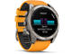 Смарт часовници Garmin fēnix® 8 – 51 mm, AMOLED Sapphire - Titanium с Spark Orange/Graphite силиконова каишка