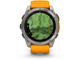 Смарт часовници Garmin fēnix® 8 – 51 mm, AMOLED Sapphire - Titanium с Spark Orange/Graphite силиконова каишка