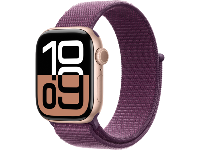 Смарт часовници Apple Watch S10 GPS + Cellular 42mm Rose Gold Alu Case with Plum Sport Loop