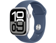 Смарт часовници Apple Watch S10 GPS + Cellular 42mm Silver Alu Case with Denim Sport Band - S/M