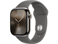 Смарт часовници Apple Watch Series 10 GPS + Cellular 42mm Natural Titanium Case with Stone Grey Sport Band - M/L