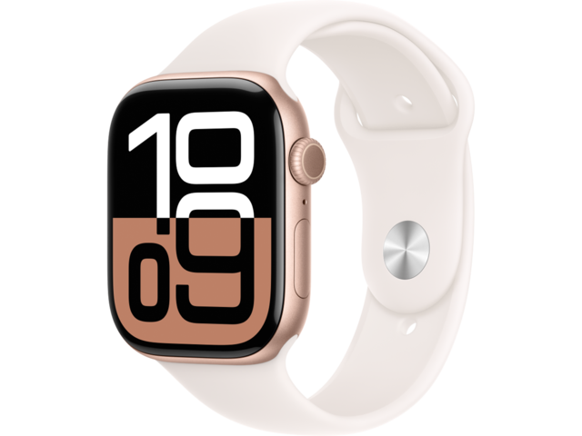 Смарт часовници Apple Watch S10 GPS + Cellular 46mm Rose Gold Alu Case with Light Blush Sport Band - M/L