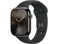 Смарт часовници Apple Watch S10 GPS + Cellular 46mm Slate Titanium Case with Black Sport Band - S/M