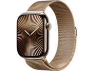 Смарт часовници Apple Watch S10 GPS + Cellular 46mm Gold Titanium Case with Gold Milanese Loop - S/M