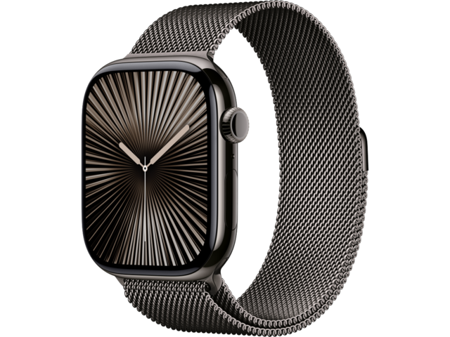 Смарт часовници Apple Watch S10 GPS + Cellular 46mm Slate Titanium Case with Slate Milanese Loop - M/L