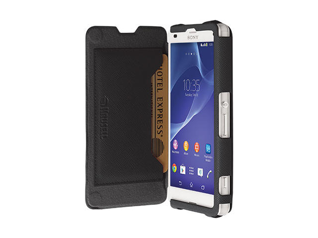 Калъфи Krusell Malmö Flip Cover - кожен калъф, тип портфейл и поставка за Sony Xperia Z3 Compact (черен)