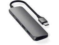 USB Хъб Satechi Type-C Slim Multimedia Adapter V2 - Space Grey, разопакован продукт