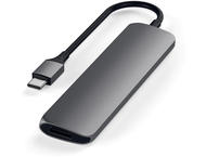 USB Хъб Satechi Type-C Slim Multimedia Adapter V2 - Space Grey, разопакован продукт
