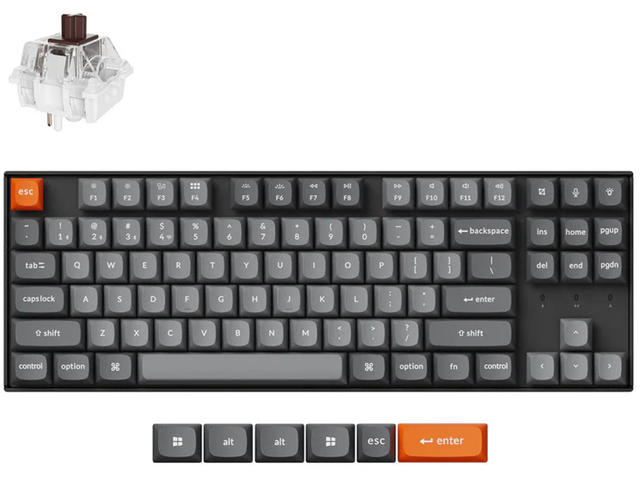 Клавиатури Keychron K8 Max QMK/VIA TKL - Keychron Super Brown Switch, RGB Backlight