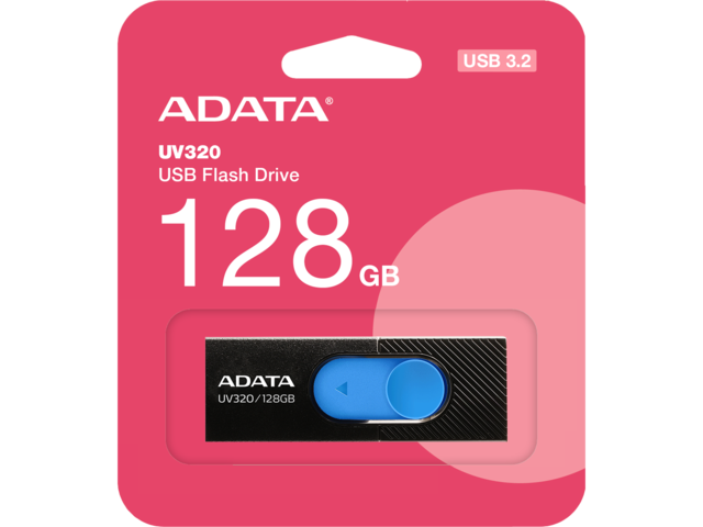 USB памети 128GB ADATA UV320 USB Flash Drive, USB 3.2 Gen1, Black