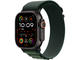 Каишки Apple Watch 49mm Loop: Dark Green Alpine Loop - Large - Natural Titanium Finish