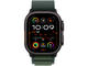 Каишки Apple Watch 49mm Loop: Dark Green Alpine Loop - Large - Natural Titanium Finish