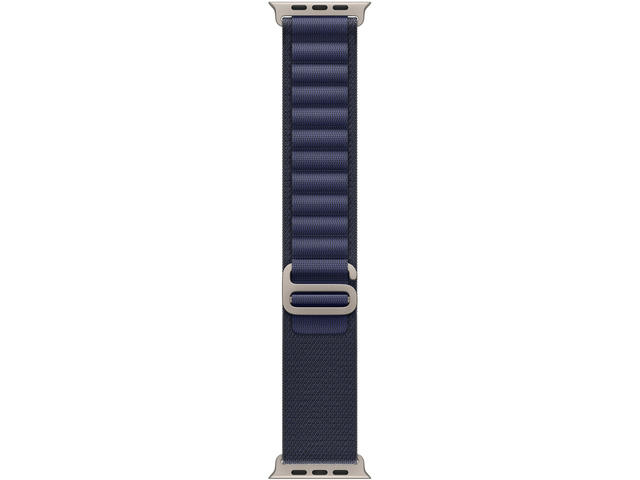 Каишки Apple Watch 49mm Loop: Navy Alpine Loop - Medium - Natural Titanium Finish