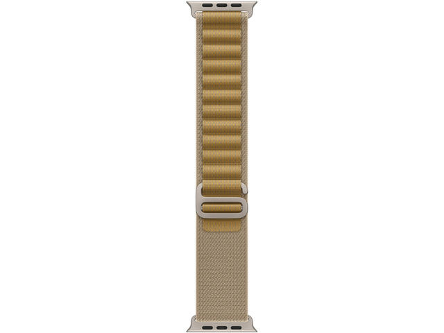Каишки Apple Watch 49mm Loop: Tan Alpine Loop - Small - Natural Titanium Finish