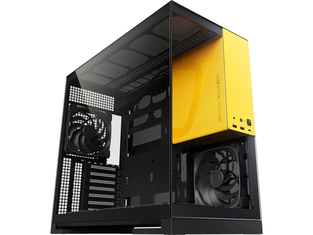 Кутии Geometric Future Model 5 Black/Yellow, С вентилатори