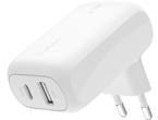 Зарядни устройства Belkin Dual Wall Charger 42W - 30W USB-C PD PPS + 12w USB-A - White