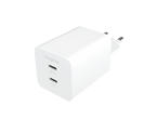 Зарядни устройства Mophie Essentials Power Adapter Dual USB-C-PD-50W-White-EU