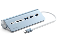 USB Хъб Satechi Aluminium TYPE-C USB Hub (3x USB 3.0,MicroSD) - Blue