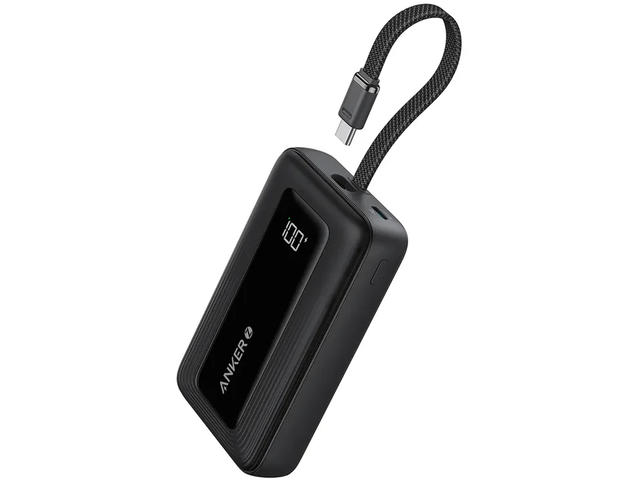 Външни батерии Anker Zolo Powerbank 10000mAh 30W Power Bank Portable Charger with Built-in USB C Cable A1688