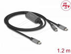 Кабели и Адаптери Delock Кабел USB-C, Y-кабел, 2 x USB-C PD 3.0, 100 W, 1.2 метра