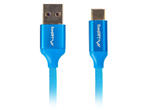 Кабели и Адаптери Lanberg USB-C(M) -> USB-A (M) 2.0 cable 1.8m, blue QC 3.0 premium