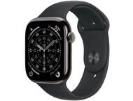 Смарт часовници Apple Watch S11 GPS + Cellular 42mm Slate Titanium Case with Black Sport Band - M/L