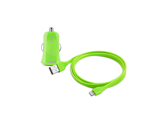 Зарядни устройства PURO Mini зарядно за кола за iPhone + Lightning кабел