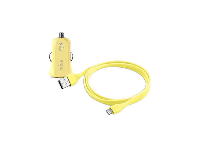 Зарядни устройства PURO Mini зарядно за кола за iPhone + Lightning кабел