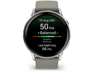 Смарт часовници Garmin Venu® 4 - 45 мм, Silver с Silver Gray силиконова каишка