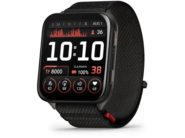 Смарт часовници Garmin Venu® X1 - Black с Slate титаниев заден капак и Black ComfortFit найлонова каишка