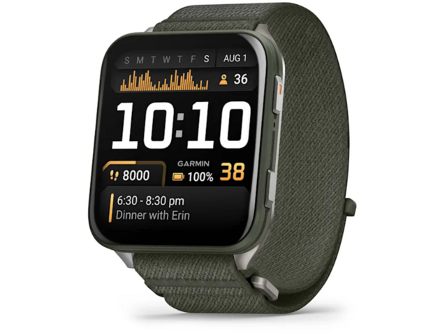 Смарт часовници Garmin Venu® X1 -  Moss с Titanium заден капак и Moss ComfortFit найлонова каишка