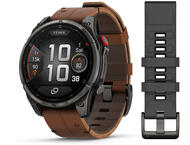 Смарт часовници Garmin fēnix® 8 Pro - 47 mm, AMOLED, Sapphire - Carbon grey DLC titanium с Chestnut кожена каишка