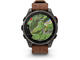 Смарт часовници Garmin fēnix® 8 Pro - 47 mm, AMOLED, Sapphire - Carbon grey DLC titanium с Chestnut кожена каишка