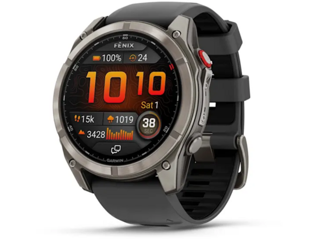 Смарт часовници Garmin fēnix 8 Pro - 51 мм, AMOLED, Sapphire - Titanium с Graphite/black силиконова 