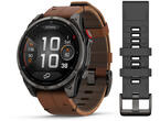Смарт часовници Garmin fēnix 8 Pro - 51 мм, AMOLED, Sapphire - Carbon grey DLC titanium с Chestnut кожена каишка