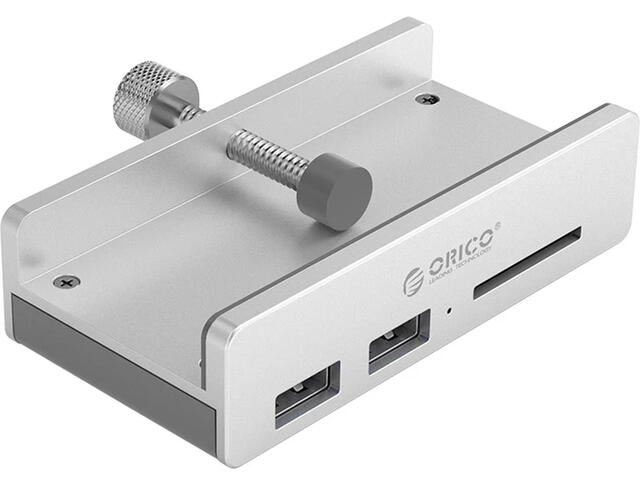 USB Хъб Orico ORICO USB3.0 хъб тип щипка с четец на карти - MH2AC-U3