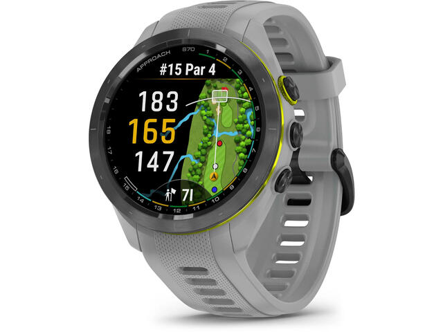 Смарт часовници Garmin Approach® S70 - 42 мм черен керамичен безел с Powder Grey силиконова каишка